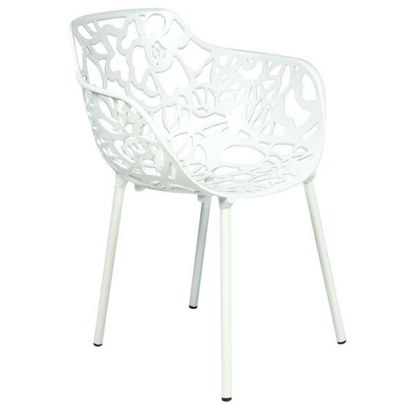 Kd Americana 31.5 x 24.5 x 21.5 in. Modern Devon Aluminum Chair, White KD3029571